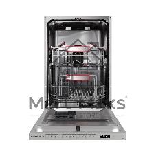 Встраиваемая посудомоечная машина Kuppersberg GHS 4526, High-Tech, 45 см, 10 комплектов, 3 корзины, 8 программ, отсрочка старта, автоматическое открывание двери, LED подсветка, сенсорное управление, луч на полу, половинная загрузка, UV-лампа, энергоэффективность А