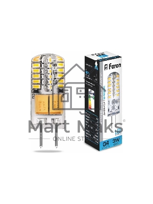 Лампа светодиодная Feron LB-422 3вт 12в G4 дневной капсульная