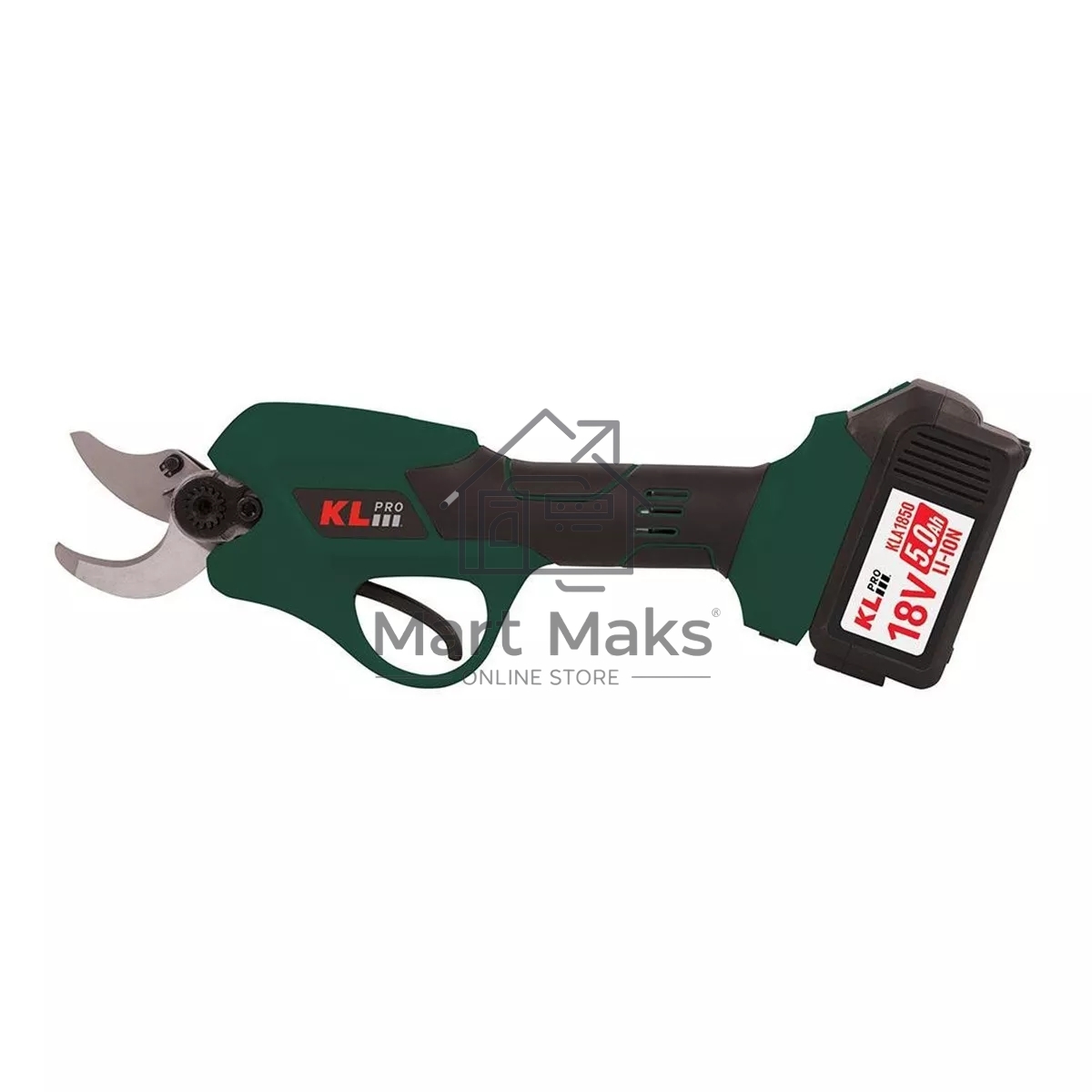 Профессиональный аккумуляторный секатор KLPRO KLBBM18B-50 (18В, Li-ion-2шт 5,0А·ч, ЗУ 4,5А)