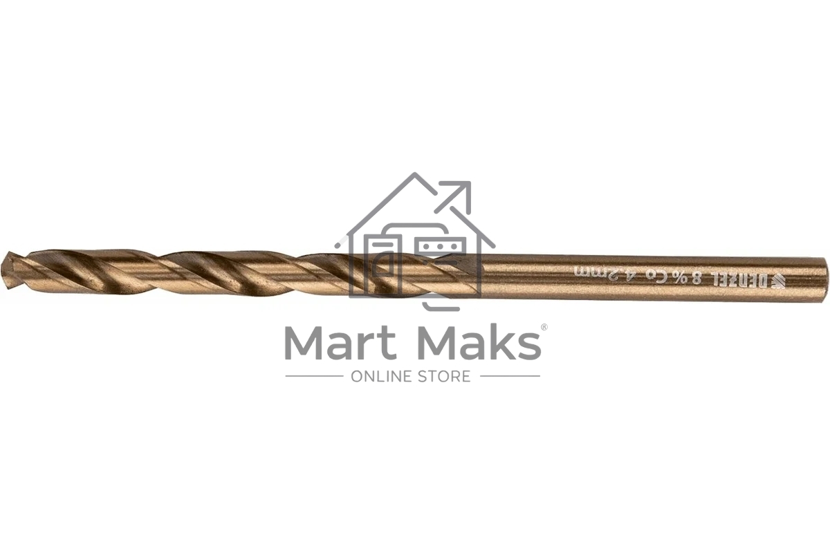 Сверло по металлу Denzel 4,2 мм, HSS Co-8%