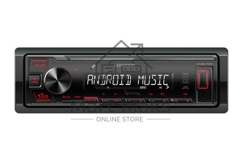 Автомагнитола Kenwood KMM-105, 1 DIN, USB Type-A, AUX, съёмная панель