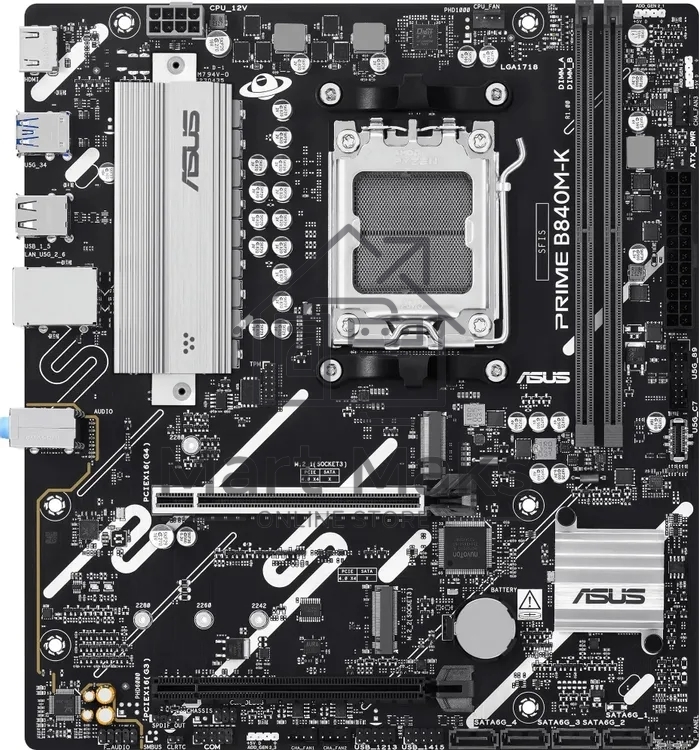 Материнская плата Asus PRIME B840M-K, AM5, AMD B840, 2xDDR5, 4xSATA, 2xM.2, 1xPCIe 4.0 x16, 1xPCIe 4.0 x1, HDMI, 1x2.5Gb LAN, 6xUSB, 7.1, microATX