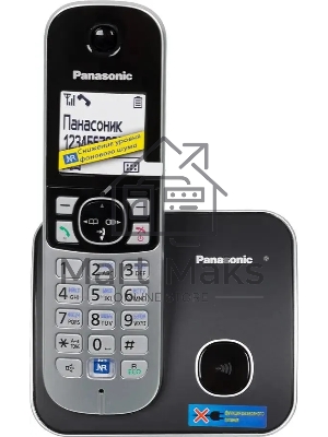 Телефон беспроводной (DECT) Panasonic KX-TG6811RUB черный Беспроводной DECT,40 мелодий,телефонный справочник 120 зап.