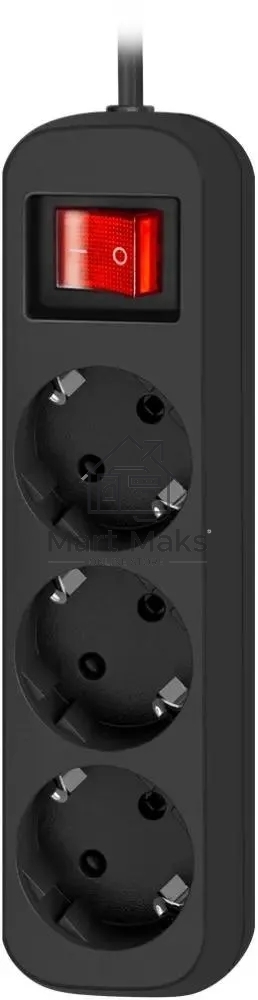 Удлинитель Defender G318 черный, 1.8 м, EURO, 3 розетки, 2200 Вт