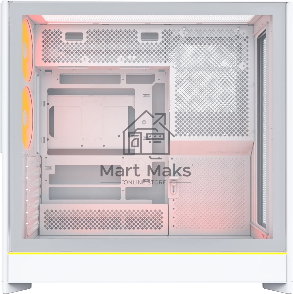 Компьютерный корпус Montech HS01 PRO белый без БП ATX 5x120мм 2xUSB 3.0 1xUSB3.1 audio
