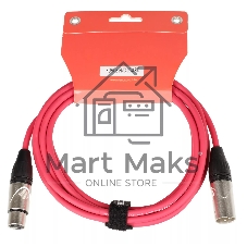 Микрофонный кабель FORCE FMC-05/3 RD XLR (F) -XLR (M), разъемы с никелевым корпусом и посеребренными контактами, 3 м, цвет красный