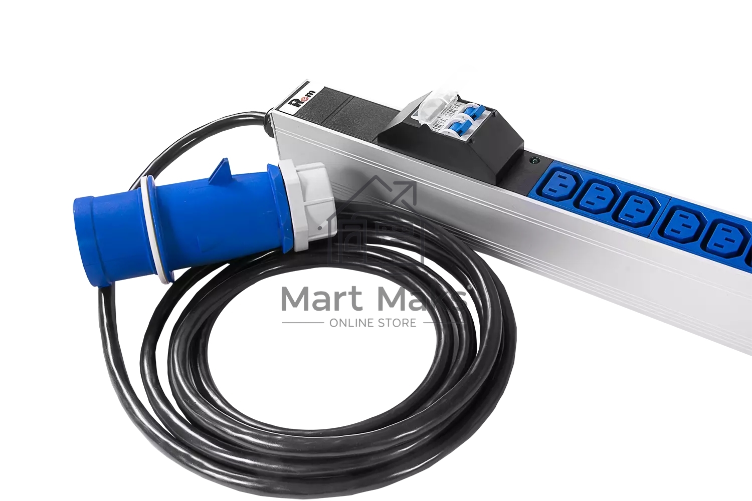 Блок силовых розеток Rem Rem-32, IEC 60320 С13 х 36, IEC 60320 С19 х 6, вход IEC 309, шнур 3 м, 1 863мм, однофазный 32А, автомат + индикатор, серый, 2