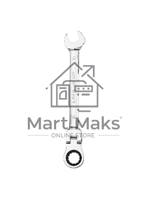 Набор комбинированных шарнирных ключей с трещоткой 8 шт Deli DL140208T Спецификация: 8,10,12,13,14,15,17,19мм. Сталь 40 Cr. Трещетка 50BV30 72Т.