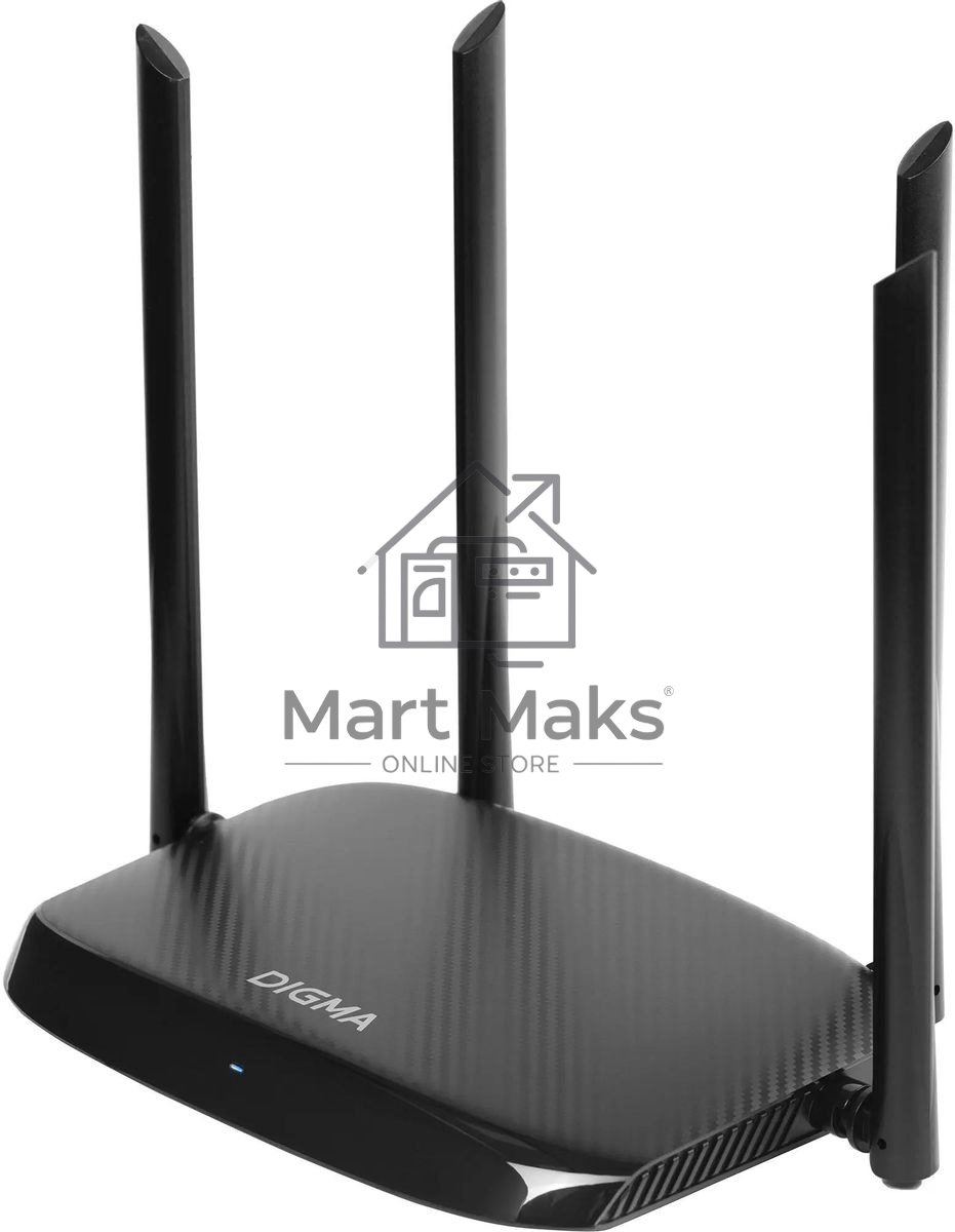 Роутер беспроводной Digma DWR-AC1201 AC1200 10/100BASE-TX черный (упак.:1шт)