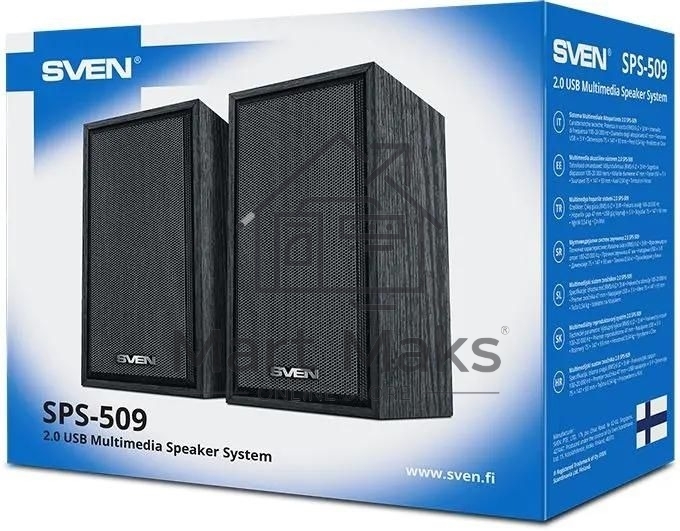 Акустическая система SVEN SPS-509 2.0 (2x3W, USB+БП) дерево, черный