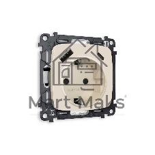 Комплект механизма электрической розетки OMEGA Бежевый матовый 2USB A+C 20W (быстрая зарядка) с/з QUANT (OP3300, VM160) MO330010