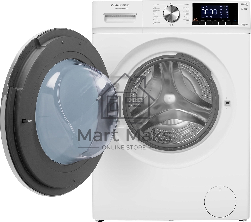 Стиральная машина Maunfeld MFWM148WH02 белый, загрузка фронтальная 8 кг, 1400 об/мин., класс: А+++