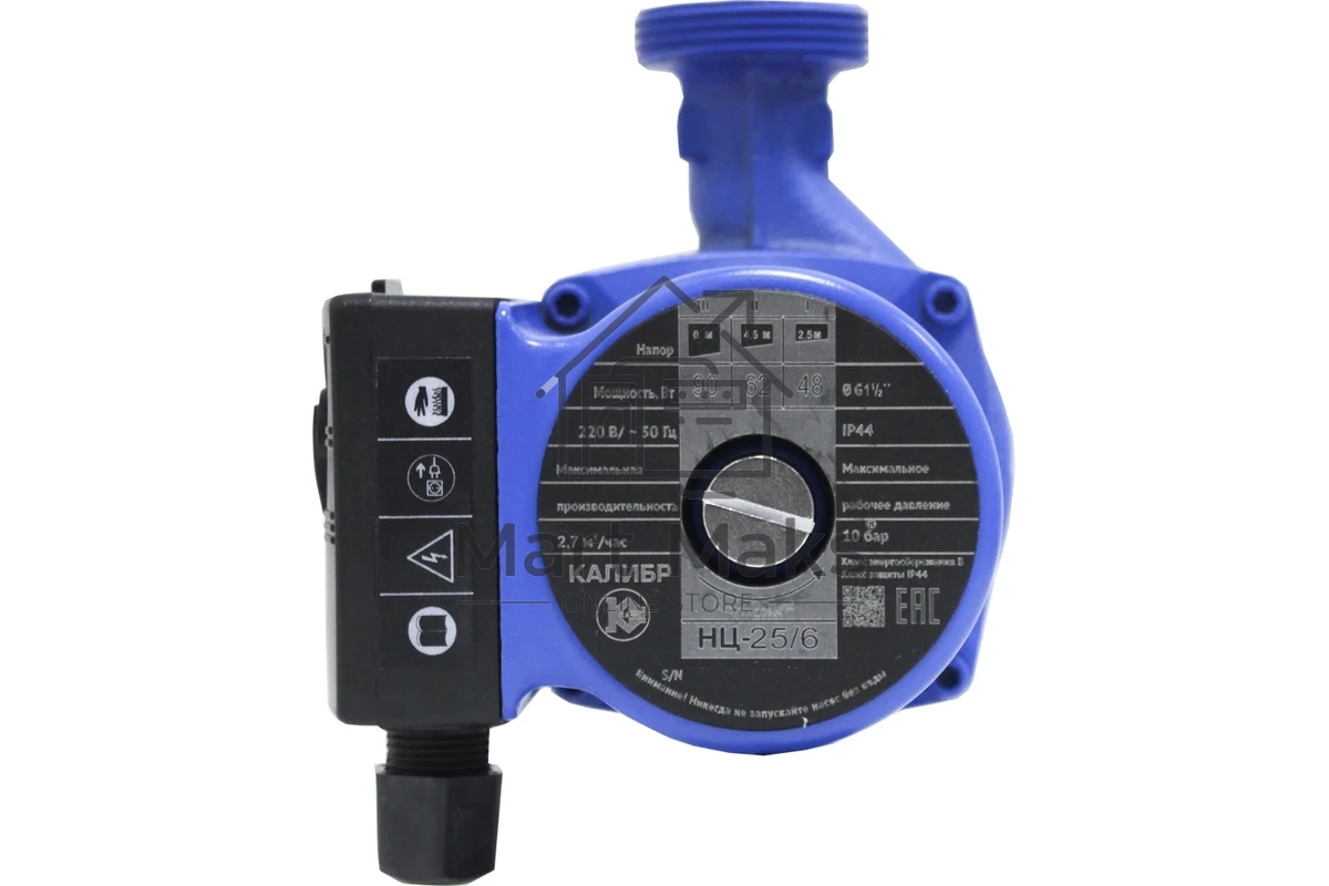 Насос циркуляционный КАЛИБР НЦ-25/690-60-40 Вт. 2.4м3/час.6м. 1.5
