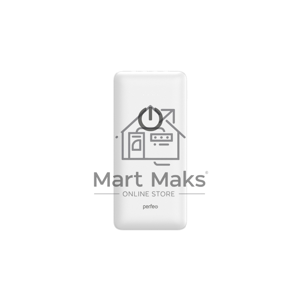 Портативный аккумулятор Powerbank Perfeo ABSOLUTE 10000mah In Micro usb,USB /Out USB,Micro usb,Type-C,Lightning, 2.1А/ белый (PF_B4879)
