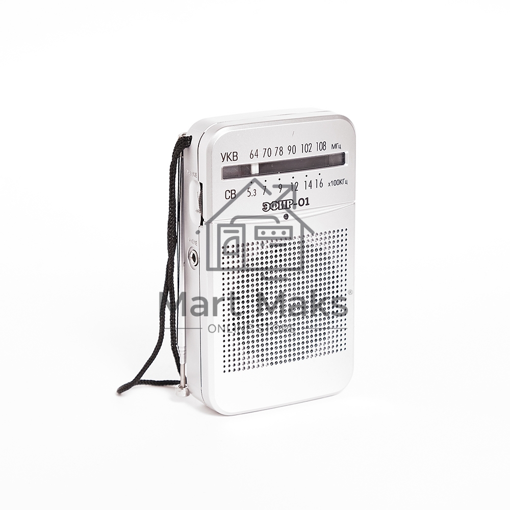 Радиоприемник ЭФИР 01 УКВ 64-108МГц, бат. 2*АА белый