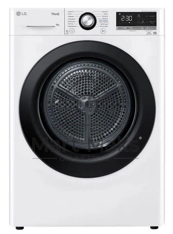 Сушильная машина LG DC90V3V6W белый, 9 кг, сушка - тепловой насос, программ - 14, 60 x 85 x 66 см