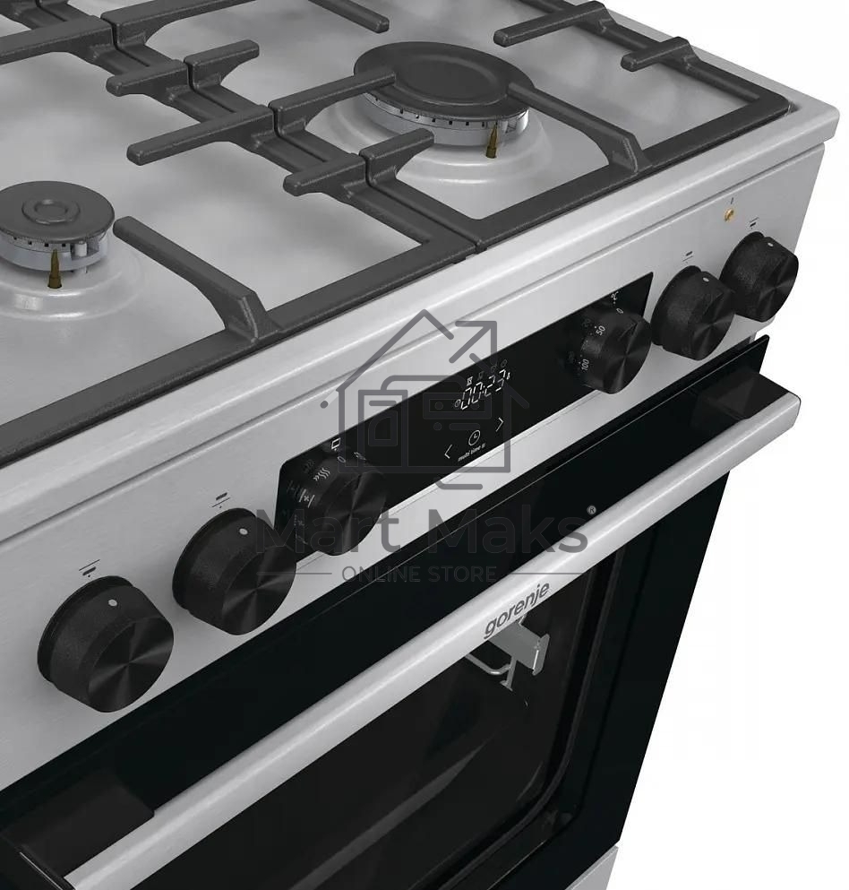 Плита комбинированная Gorenje GKS6C72XF серебристый, конфорок 4 газовых, духовка 71 л, 60 см x 85 см x 60 см