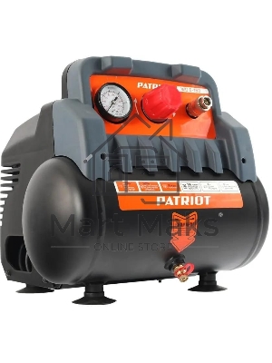 Компрессор поршневой Patriot WO 6-180 безмасляный 180л/мин 6л 1100Вт черный/оранжевый