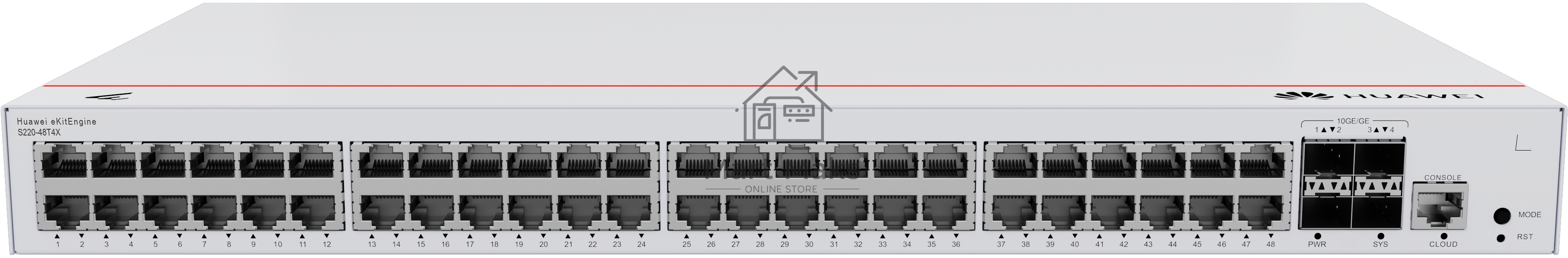 Коммутатор Huawei S220-48T4X, 48×1 Гбит/с + 4×10 Гбит/с SFP+, управляемый