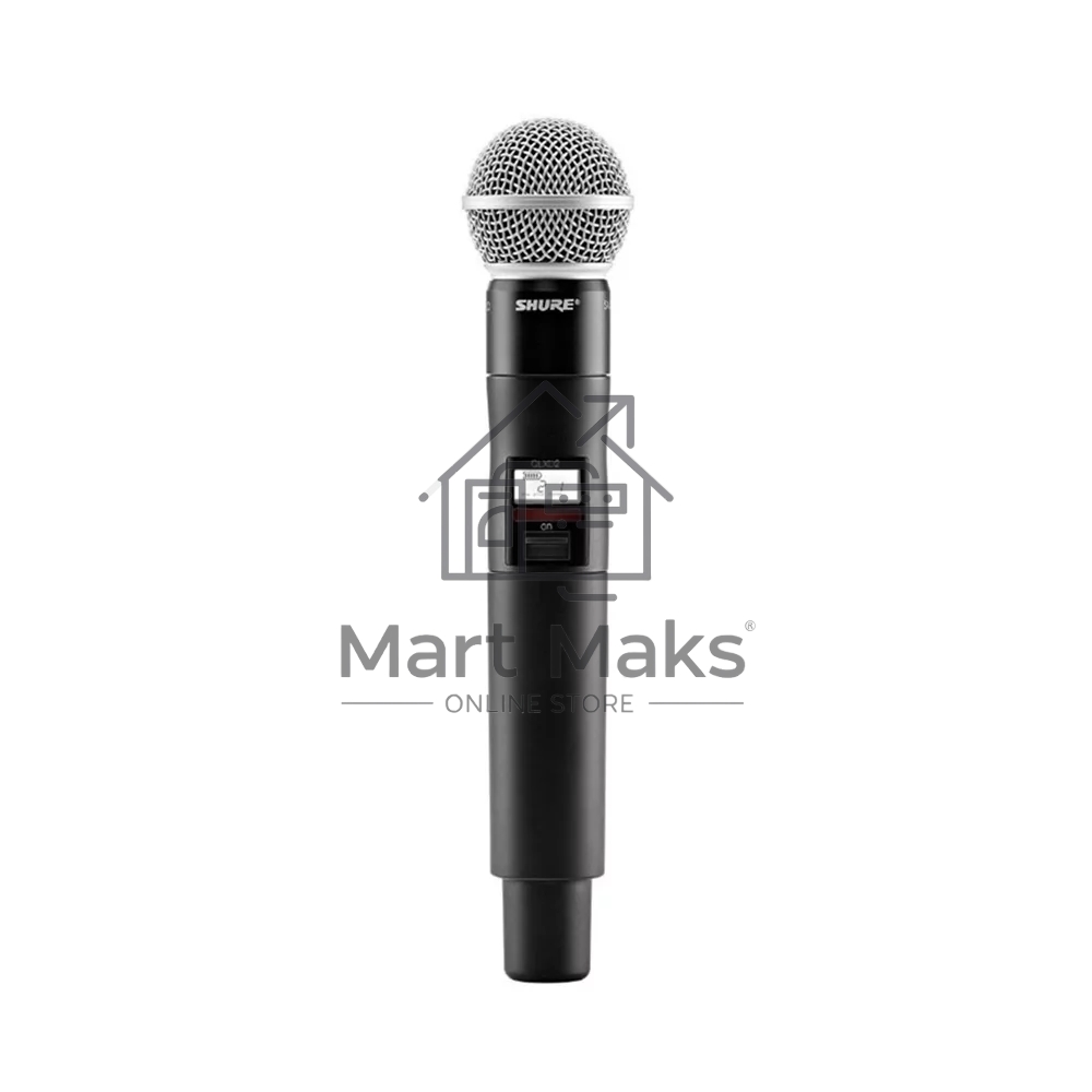 Цифровой ручной передатчик QLXD2 SHURE QLXD2/SM58=-G51 диапазон 470-534 МГц, динамический кардиоидный капсюль SM58, цвет чёрный
