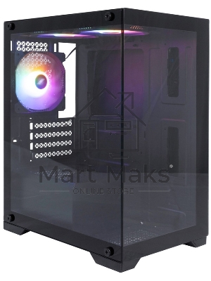 Компьютерный корпус 1STPLAYER MIKU Mi2 черный mATX 3x120мм LED fans Mi2-BK-3F1