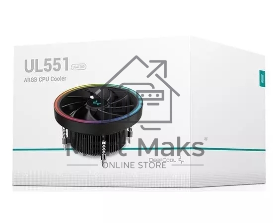 Кулер для процессора DEEPCOOL UL551 черный, 136 мм, алюминий, 1800 об/мин, 26.8 дБ, 4 pin, 95 Вт, 71 мм