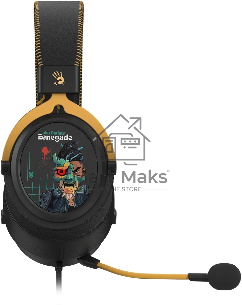 Наушники с микрофоном A4Tech Bloody M595 Renegade черный/рисунок 2.3м мониторные USB оголовье (M595)