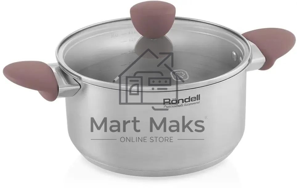 Кастрюля Rondell Bueno RDS-1588 (ST) стальной 1588 Кастрюля с/кр 24 см 4,8 л Bueno Rondell