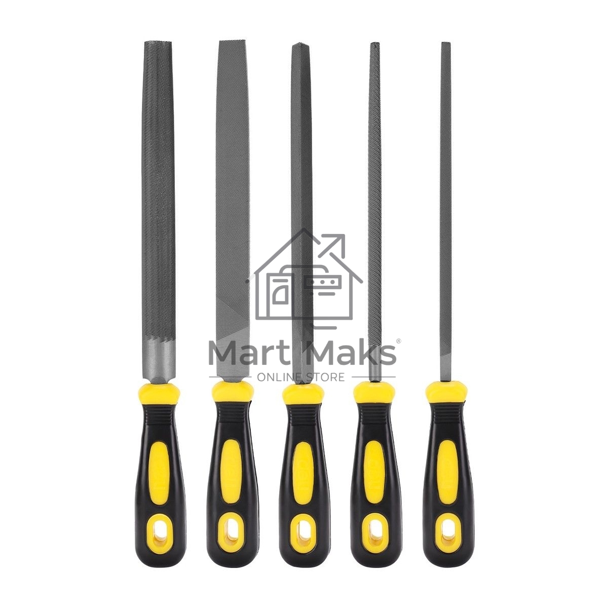 Набор напильников Deli DL352085 5шт Корпус напильника изготовлен из инструментальной стали T12. Обрезиненная платиковая ручка.