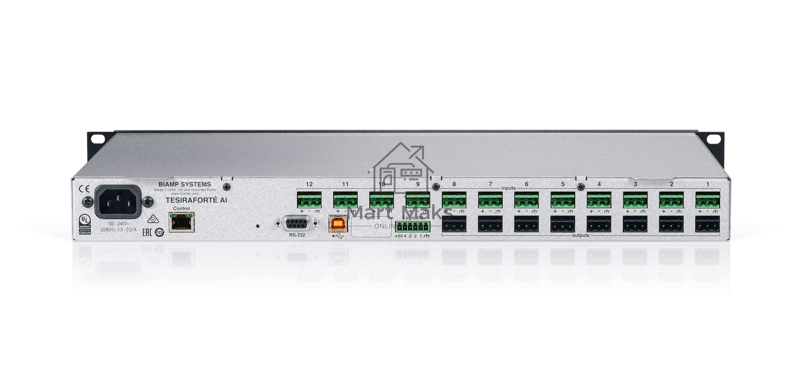 Аудиопроцессор Biamp TesiraFORTE AI цифровой 12-входов 8-выходов 8каналов звука по USB