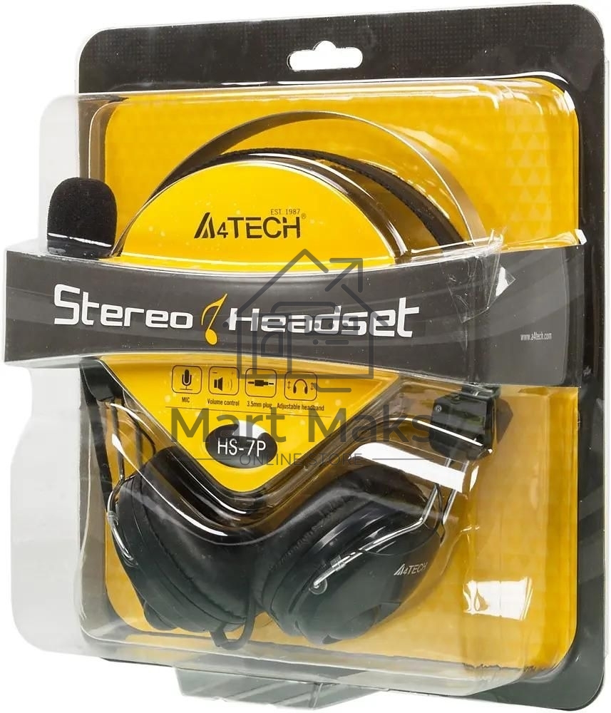 Гарнитура проводная A4Tech HS-7P, черный