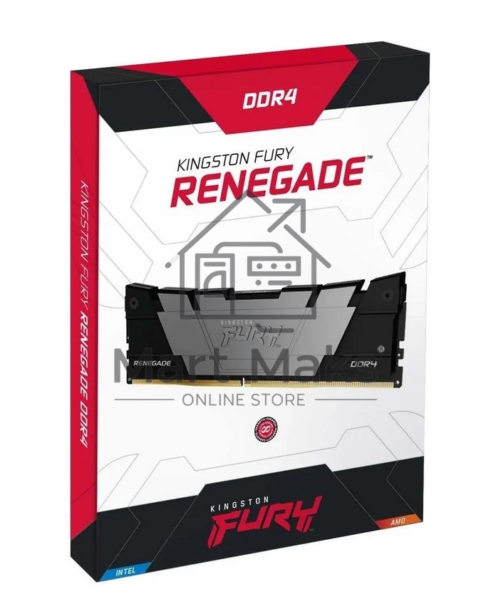 Оперативная память Kingston Fury Renegade, DDR4, 64GB (2x32 GB), 3200 MHz, CL16, DIMM, с радиатором, черный