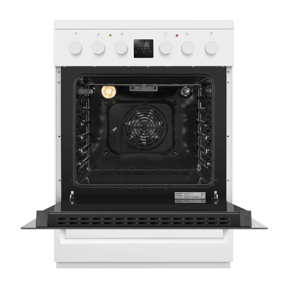 Плита электрическая Maunfeld MEC67CW08TD белый, конфорок 4 шт, духовка 59 л, 60 см x 85 см x 60 см