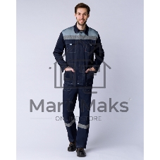 Костюм Галакт МВО (ткань Смесовая 50 50,220) полукомбинезон, темно-синий серый, 48-50 182-188