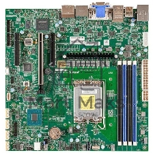 Материнская плата Supermicro X13SAZ-F, LGA1700, Intel R680E, 4xDDR5, 4xSATA, 1xM.2, 1xPCIe 5.0 x16, 2xPCIe 4.0 x4, 1xVGA, 1xDVI-D, 1xHDMI, 2xDisplayPort, 2x2.5Gb LAN, 4xUSB 3.2 Gen2, 3x3.5 мм, 7.1, microATX