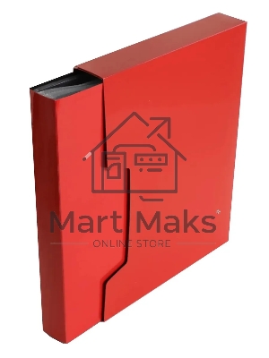 Папка с 100 прозрачными вкладками Бюрократ DeLuxe DLVBOX100RED A4, пластик, 0.7мм, красный в коробе