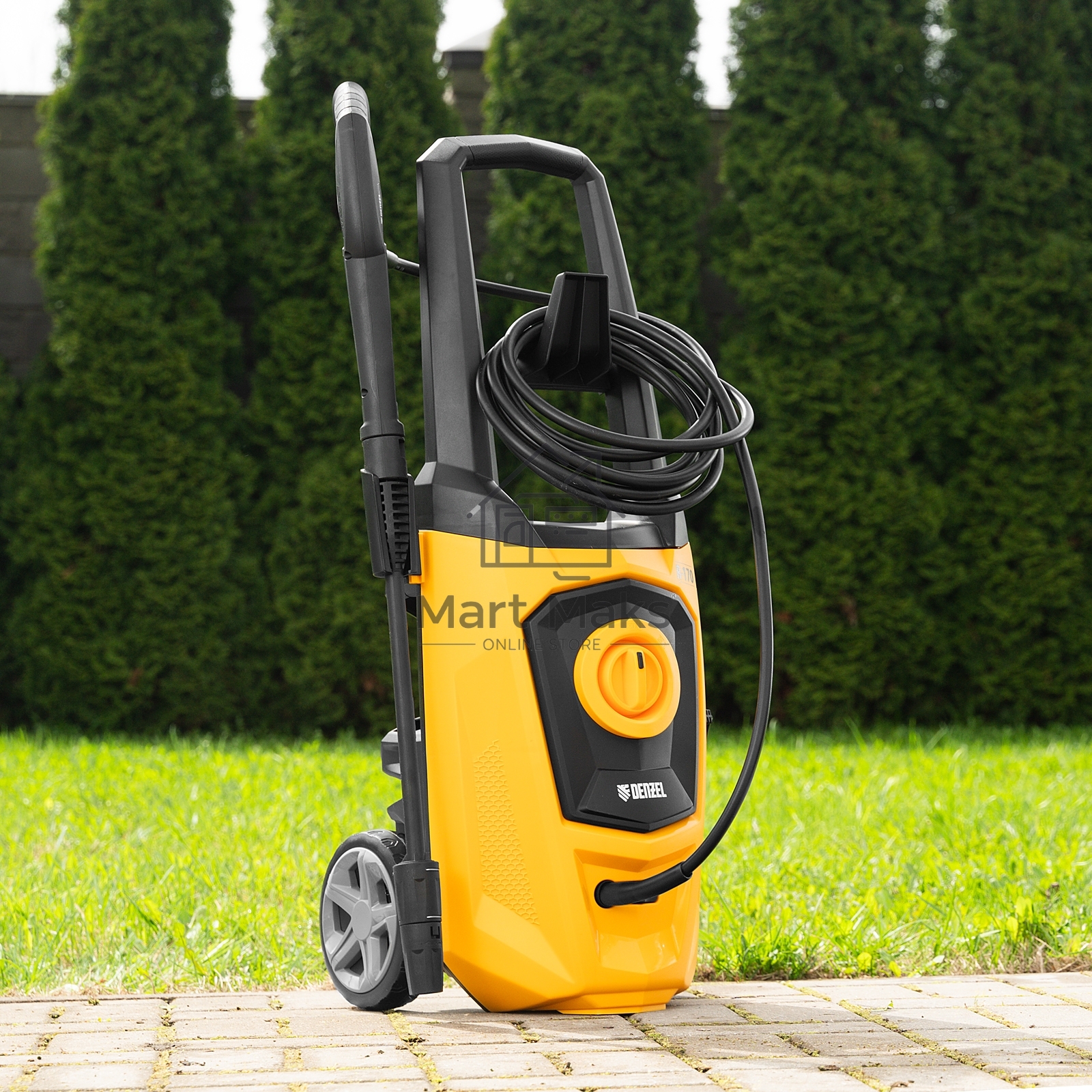 Моечная машина высокого давления Denzel R-170, 2000 Вт, 170 бар, 360 л/ч, колесная 58228