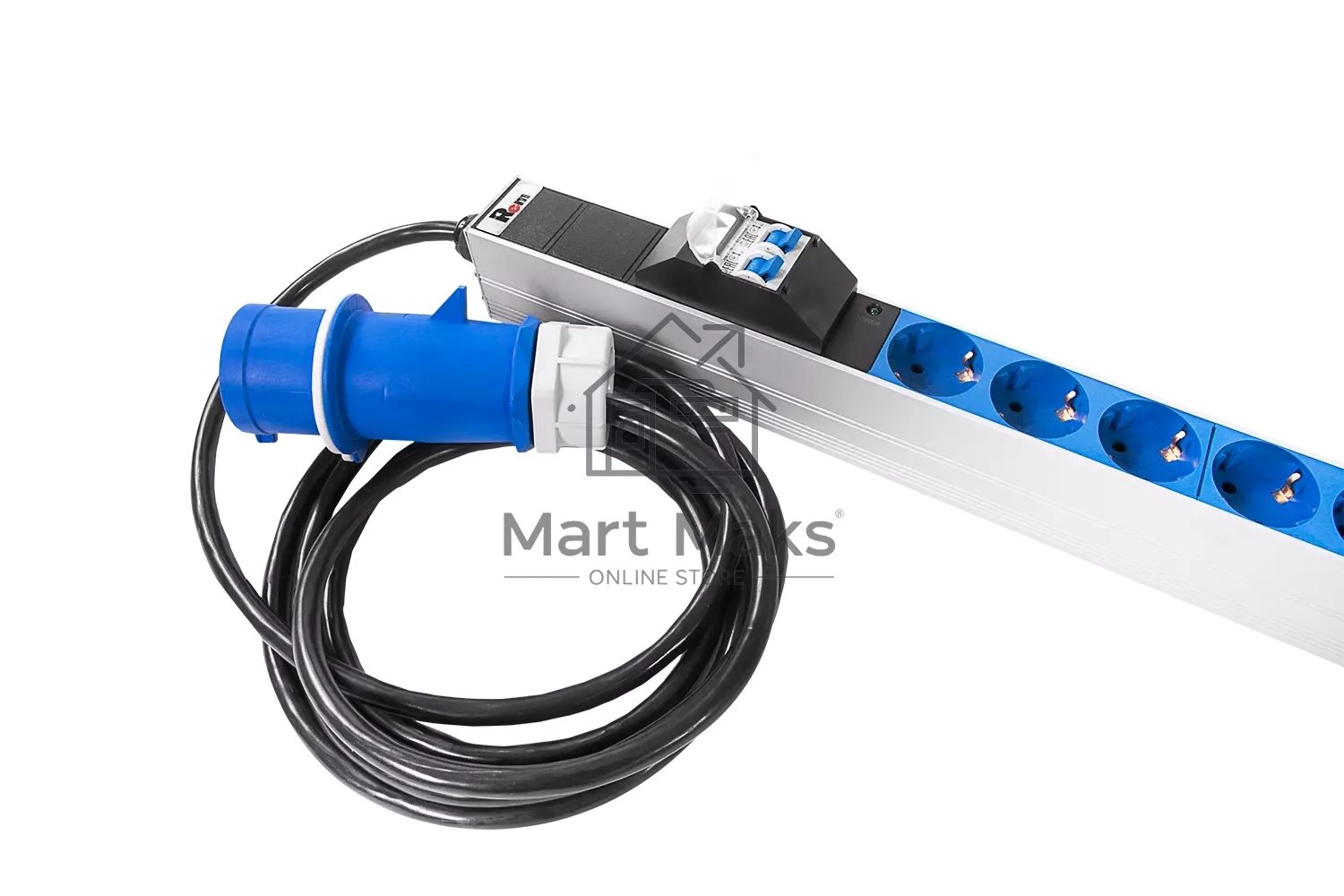Блок силовых розеток Rem Rem-32, IEC 60320 С13, IEC 60320 С19 х 16, Shuko х 10, вход IEC 309, шнур 3 м, 1 463мм, однофазный 32А, автомат + индикатор, 