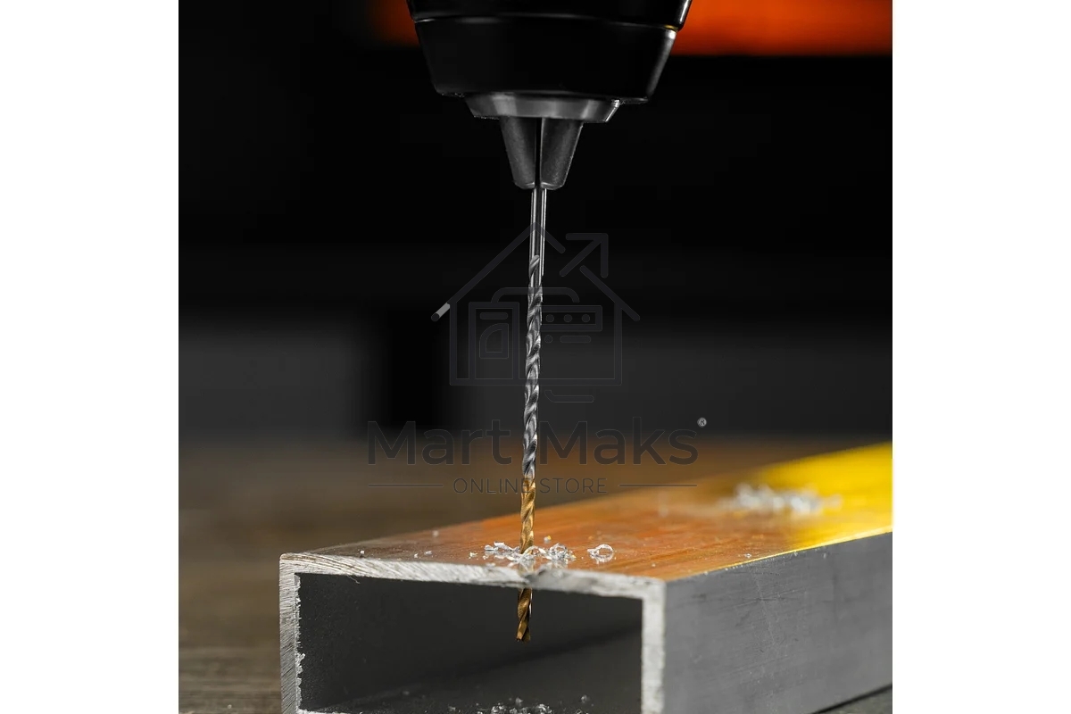 Сверло спиральное по металлу Denzel 2 х 86 мм Р6М5, Golden Tip, удлиненное, 2 шт.