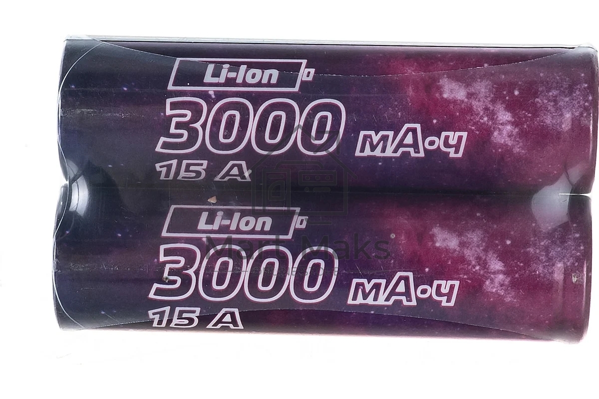 Аккумулятор 18650 Li-ion 3000мА.ч без защиты высокотоковый низкая шляпка (уп.2шт) КОСМОС KOC18650Li30UL20CS2