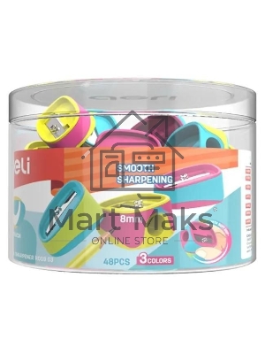 Точилка для карандашей ручная Deli ER00903 U-touch, 1 отверстие, пластик/резина ассорти, туба