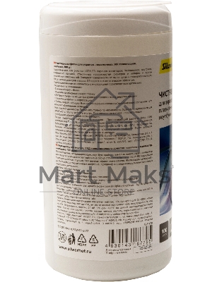 Салфетки Silwerhof DAILY для экранов мониторов/плазменных/ЖК телевизоров/ноутбуков туба 100 шт влажных