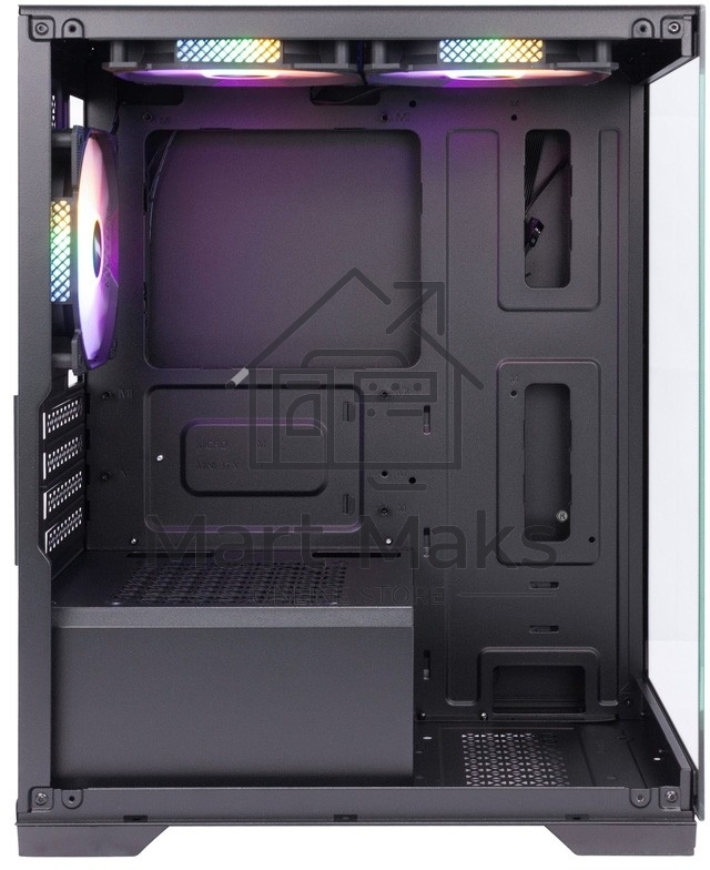 Компьютерный корпус 1STPLAYER MIKU Mi2 черный mATX 3x120мм LED fans Mi2-BK-3F1