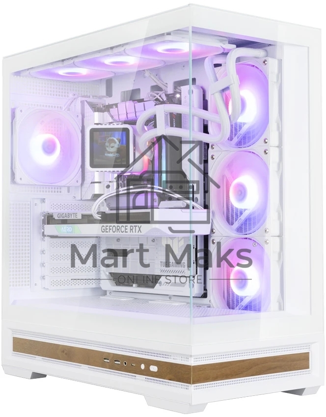 Компьютерный корпус ZALMAN P40 NAMU, ATX, белый, WINDOW, WOODEN ELEMENTS, 2xCombo(2.5” or 3.5”), 1xUSB TYPE-C, 2xUSB 3.0, SIDE 3x120мм ARGB, REAR 1x120мм ARGB