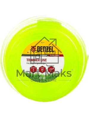 Леска для триммера Denzel звезда 2 мм х 64 м, блистер FLEX CORD 96120