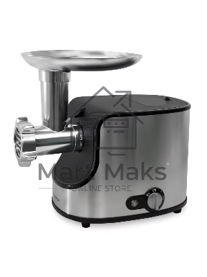 Мясорубка электрическая Samtron MG-105 серебристый , 1600 Вт, 1.6 кг/мин, реверс, защита от перегрузки, насадки - 8