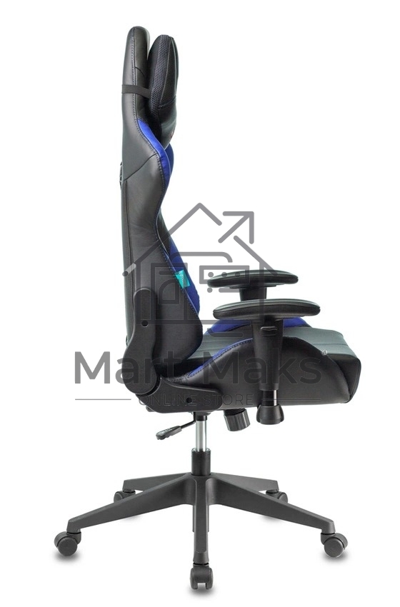 Кресло игровое Бюрократ VIKING 5 AERO BLUE черный/синий искусственная кожа