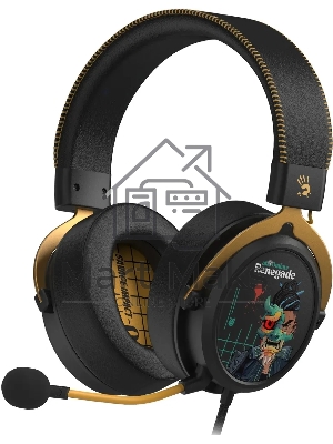 Наушники с микрофоном A4Tech Bloody M595 Renegade черный/рисунок 2.3м мониторные USB оголовье (M595)