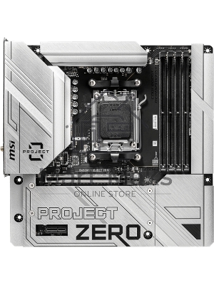 Материнская плата MSI B650M PROJECT ZERO, AM5, AMD B650, 4xDDR5, 4xSATA, 2xM.2, 1xPCIe 4.0 x16, 1xPCIe x1, 1xDP, 1xHDMI, 1x 2.5Gb LAN, 2xUSB-A 2.0, 2xUSB 3.2 Gen 1, 3xUSB 3.2 Gen 2, 3x3.5 мм, 7.1, mATX