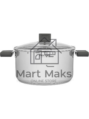 Кастрюля Rondell Quadro RDS-1597, 5.1л, 24см, с крышкой, сталь